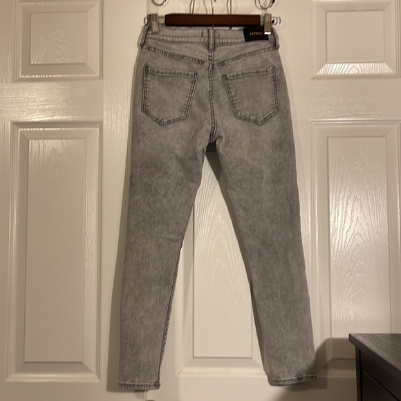Express skinny stretch jeans , petite,mid-rise charcoal grey size 0. - Picture 2 of 7